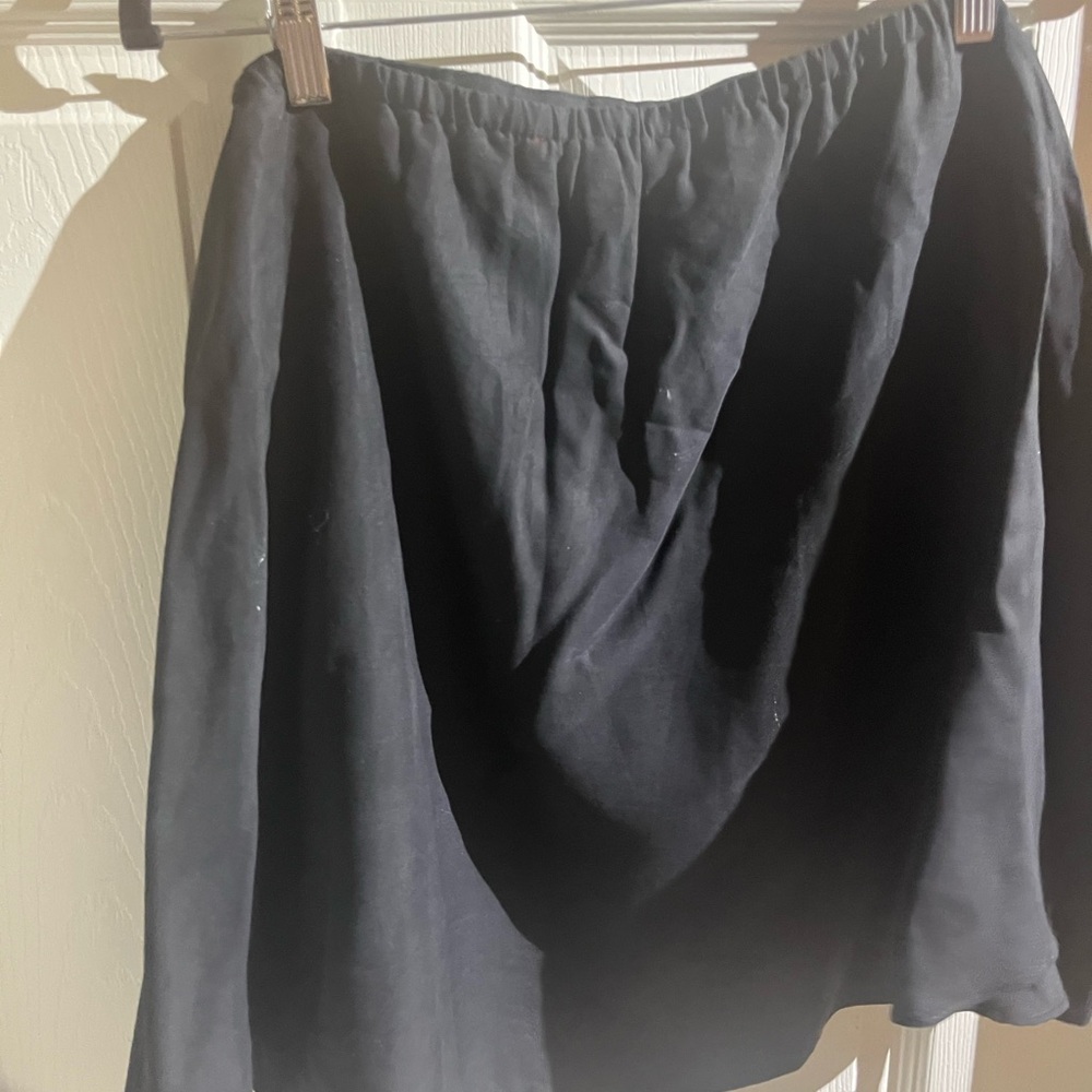 Saks Fifth Avenue Black Y2K Vintage Mini Skirt with Front Tie - Picture 2 of 8